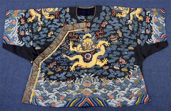 A Chinese dragon summer robe, 19th century,